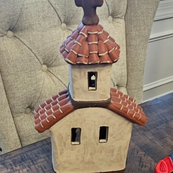 Clay Terra Cotta Pottery Peru Peruvian Church Folk Art ~ minor damage - Picture 5 of 6